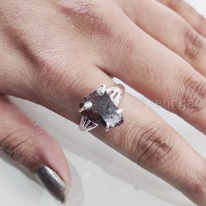 Joyería de piedra en bruto, anillo de mujer, granate Natural, piedra preciosa cruda, piedra natal de enero, Anillo gitano bohemio, joyería, anillo de Plata de Ley 925 - Product Image 4