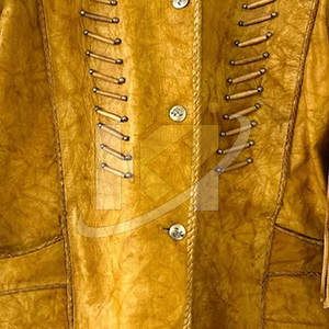 Chaqueta de invierno de talla grande al por mayor, chaqueta de cuero para uso en exteriores, chaqueta de cuero de ante para hombre con cuello levantado - Product Image 6