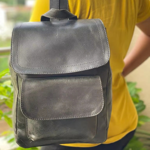 Fait main En Cuir Noir Sac À Dos Unisexe Sac À Dos Sac - Product Image 3