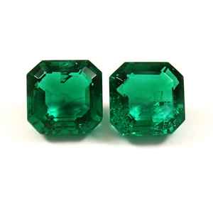 Par cuadrado de pendientes de piedras preciosas de Esmeralda verde Piedra preciosa suelta cultivada en laboratorio para la fabricación de joyas Suministro de piedras preciosas al por mayor - Product Image 2