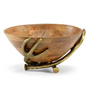 Cuenco de madera decorativo para uso en la cocina casera hecho de madera duradera con diseño rústico y superficie pulida lisa - Product Image 4