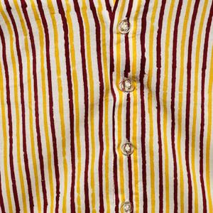 Camisa Casual de Algodón Estampada a Rayas para Niños con Cuello |   Camisa de Verano de Manga Corta con Botones - Product Image 4