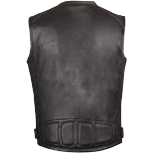 เสื้อกั๊กผู้ชายแบบทางการ สีแทน หนังแท้ กันน้ำ สไตล์ไฮสตรีท คอเบลเซอร์ เนื้อผ้านุ่ม ใส่ได้ในฤดูหนาว แฟชั่นสำหรับขี่มอเตอร์ไซค์ ไซส์พลัส - Product Image 3