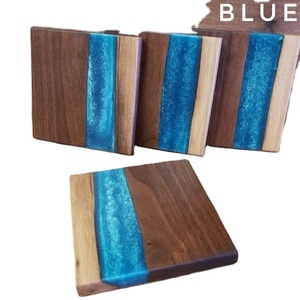 Restaurant Made Wood & Resin avec des sous-verres personnalisés polis de haute qualité 4 pcs set vente chaude 2023 - Product Image 1