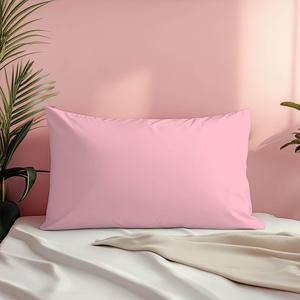 Taie d'oreiller de luxe rose pour hôtel 50x70cm en Polycoton, douce et respirante, forme rectangulaire, technique tissée, unie 20x28" - Product Image 4