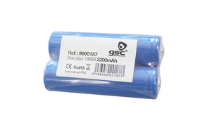 2 batterie ricaricabili 18650 con pin di collegamento (GSC 9000187) - Product Image 1
