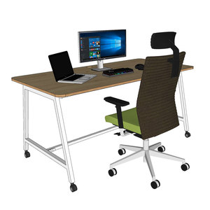 FOS 160x80cm Mobile <b>Desk</b> Simple Design Wooden <b>Computer</b>/Laptop Table with Iron Legs for Bedroom Hotel Use Model FOS005 System - Product Image 3