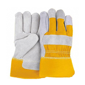 Canadian Wholesale <b>Rigger</b> Work <b>Gloves</b> White Cotton Safety <b>Gloves</b> Yellow Accents Industrial Protection Anti-Cut Anti-Impact - Product Image 1