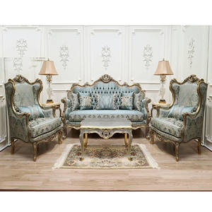 Juego de Sofás Victorianos Plateados Pulidos para el Hogar, Juego de Sofás Elegantes Tallados a Mano Italianos, Juego de Sofás con Incrustaciones de Plata para una Vida de Lujo en EE. UU. - Product Image 1