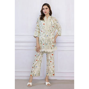 Vestido informal Salwar Kameez con botones únicos para mujer, ligero, cómodo, de alta calidad, estampado personalizado, indio pakistaní - Product Image 1