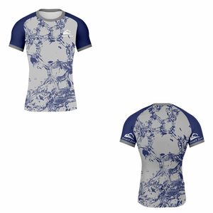 Hombres exigentes Rash Guard Spandex MMA Rash Guard Mangas cortas Compresión BJJ Rash Guard - Product Image 3