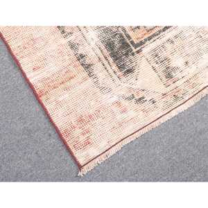 Vintage Small Rug 3x2.7 ft, Turkish <b>Red</b> Floral <b>Wool</b> Rug - Product Image 5