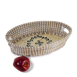 ถาดหญ้าทะเลขายดีสำหรับเสิร์ฟอาหารเช้า ภาชนะเสิร์ฟจากหญ้าทะเล ถาดสานจากฟาง - Product Image 4