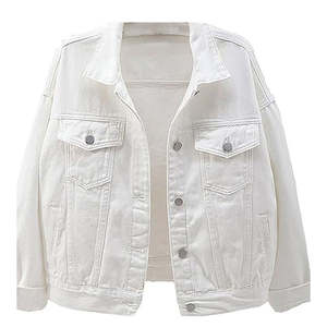 High Quality Women's <b>Denim</b> <b>Jacket</b> Sheep Skin Waterproof Breathable Eco-Friendly Casual Long Sleeve Drop Shoulder Button Front - Product Image 1