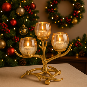 Bougeoir scintillant brillant pour la décoration de Noël Décoration de la maison Décoration de bureau et célébrations festives de vacances - Product Image 1