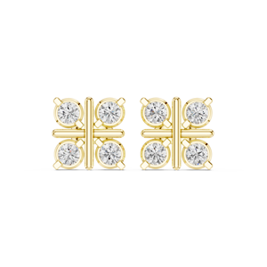 18K Halo Design Moissanite <b>Earrings</b> with CZ in <b>Silver</b> - Product Image 2