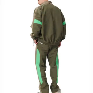 Conjunto Deportivo de Chaqueta Cortavientos y Pantalones Deportivos, Estilo Urbano, Cuello Redondo, Chaqueta Cortavientos con Cremallera, Chándal de Nailon para Hombre - Product Image 6