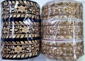 Rubans brodés floraux en rouleaux de 9 mètres disponibles en motifs floraux multicolores de couleurs assorties et adaptés à la revente - Product Image 2