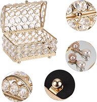 Organisateur de bijoux de luxe en métal et cristal, boîte de rangement élégante pour bagues, colliers, boucles d'oreilles et accessoires, présentoir pour la maison