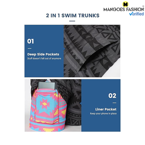 Traje de Baño Masculino Formal de 5 Pulgadas con Forro de Compresión Elástico, Transpirable y de Secado Rápido, Versátil para Playa, Piscina y Deportes Acuáticos - Product Image 2