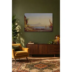 Impression sur toile de Fida Bachmann : Port d'Istanbul avec bateaux et mosquées - Product Image 2