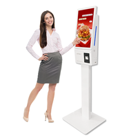 Kiosque de paiement interactif en libre-service, paiement sans contact, écran numérique et affichage de 21,5 pouces, format compact, sur pied