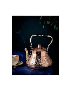 Heatproof copper <b>kettle</b> with brass edge and sturdy handle suitable for <b>vintage</b> kitchens and functional decor - Product Image 6