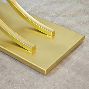 Contemporary Mirrored <b>Console</b> <b>Table</b> with Stone Top and Iron Frame <b>for</b> <b>Entry</b> Villa Living Room - Product Image 6