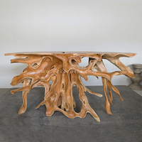 Table basse moderne en racine de teck sculptée, en bois massif, personnalisable et réglable, pour salon