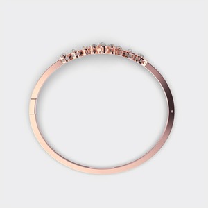 กำไลข้อมือเพชรทรงกลมเพาะเลี้ยงในห้องปฏิบัติการ รับรองโดย IGI ประดับลายดอกไม้  ทอง 14K สีเหลือง / ขาว / โรสโกลด์ - Product Image 4