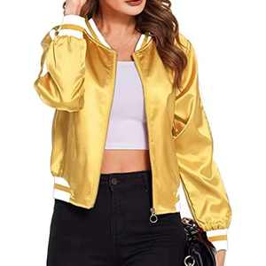 Vestes universitaires pour femmes au design unique, en satin teinté, imperméables, respirantes, col montant, hiver, toutes les couleurs populaires, prix d'usine - Product Image 1