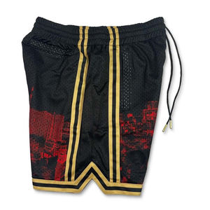 Shorts de sport unisexe personnalisés d'été, couleur unie, en maille respirante, séchage rapide, taille élastique, poches, sublimation, entraînement - Product Image 3