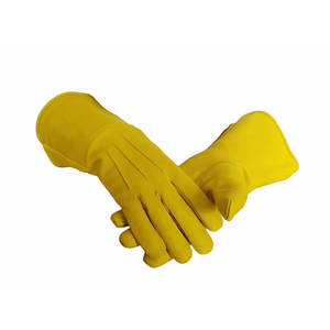 Gants de tambour en cuir jaune sur mesure, résistants, pour l'hiver, décontractés, respirants, longs, pour adultes - Product Image 1