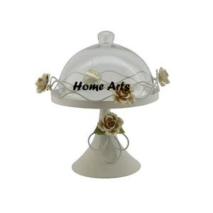 Soporte de pastel de madera hecho a mano con cubierta de vidrio Soporte de servicio de chocolates de forma redonda de último diseño con cubierta de vidrio - Product Image 6