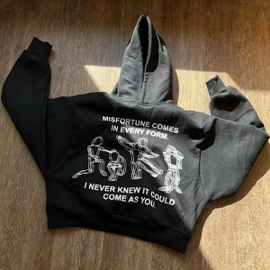 Sweat à capuche surdimensionné pour homme, coupe courte, en molleton de coton épais 600g, avec logo 3D en mousse, sans cordon, ourlet brut et impression en relief - Product Image 4