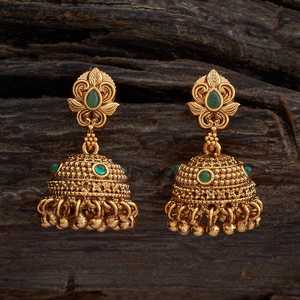 Pendientes Antiguos Chapados en Oro con Perla y Diamante en Estilo Lágrima para Boda, Fiesta o Regalo, Inspiración Religiosa 169536 - Product Image 1