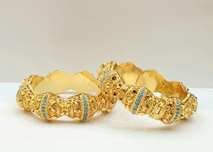 New Arrival Women's 24KT Gold-Plated Brass Fine <b>Bracelets</b> 2GRM Bangles - Product Image 2