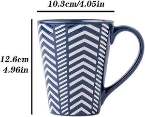 Taza de Cerámica Beige Hecha a Mano con Acabado Brillante, Tazas de Café y Té de Gres, para Regalo o Decoración Rústica de Mesa, Diseño Personalizado Impreso - Product Image 2