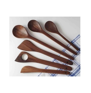 Ustensiles de cuisine de haute qualité avec logo personnalisé Ensemble de cuillères en bois d'acacia et de teck naturel Ensemble d'ustensiles de cuisine en bois spatule - Product Image 3