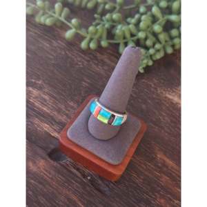 Rick Tolino Fine Jewelry Multi-Color Natural Stone and Sterling Silver Cobblestone <b>Ring</b> Size 10.5 <b>Turquoise</b> Everyday Wear - Product Image 2