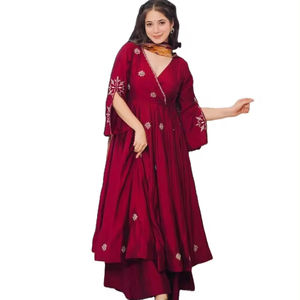 Tenue traditionnelle de qualité supérieure brodée Georgette Modal Anarkali robe boutique pakistanaise Salwar Kameez pour l'Aïd personnalisé - Product Image 1