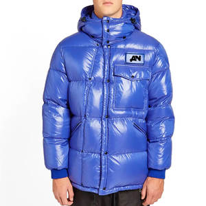 แจ็กเก็ตมีฮู้ดสำหรับผู้ชายเสื้อแจ็คเก็ตกันลมมีฮู้ดสำหรับฤดูหนาวกันน้ำพร้อมผ้าโพลีเอสเตอร์เงา - Product Image 1