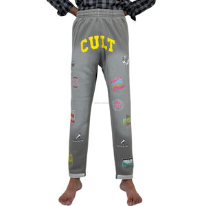 Wholesale <b>Jogger</b> Pants Solid Color High Breathable Casual <b>Slim</b> Fit Streetwear Comfortable Active Printing washed men's pants - Product Image 1