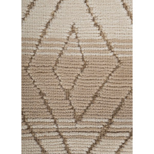 พรมขนสัตว์ถักมือลายเรขาคณิตนามธรรมทรงสี่เหลี่ยมผืนผ้า รุ่น Zuri Ivory สำหรับตกแต่งบ้าน สำหรับวัยรุ่น รุ่น AKWJ-1037(CS-02) - Product Image 3