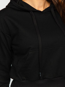 Sweat-shirt pour femme 100% coton, anti-boulochage, logo personnalisé, surdimensionné, anti-froissement, respirant, streetwear d'hiver, sweat-shirts courts pour femme - Product Image 5