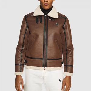 Chaqueta de Cuero para Motociclista de Invierno para Hombre, Corte Regular, Marca Personalizada, Cuello Alto, Bordado, Diseño de Logotipo Personalizado, Ecológica, Venta al por Mayor - Product Image 1