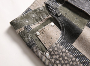 Jeans cargo pour homme, taille mi-haute, jambe large, coupe droite, avec adoucissant, respirant, imperméable, 100% polyester, streetwear, style urbain, personnalisable en usine - Product Image 5