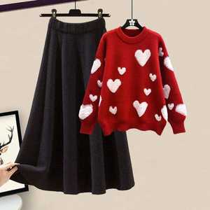 Autumn Set HANO Regular Plus Size <b>Unisex</b> Lightweight Reversible Breathable 100% Cotton Knit High-Waist Loose Sweater Half <b>Skirt</b> - Product Image 1