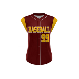 Maillot de baseball personnalisé 100% polyester, col en V, impression numérique, respirant, séchage rapide, nom d'équipe personnalisé pour adultes, en vente - Product Image 1