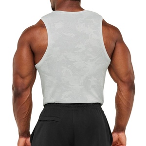 Camiseta sin mangas ajustada con estampado de camuflaje personalizado para hombre, material grueso, elástico en cuatro direcciones, ropa deportiva. - Product Image 5